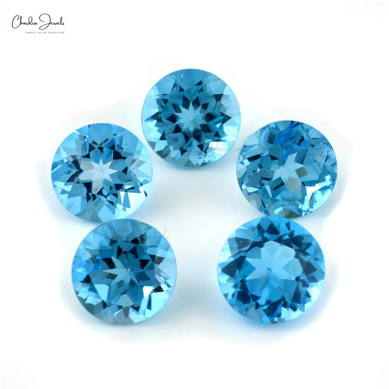 AAA Fine Quality 6MM-6.5MM Brazilian Blue Topaz Loose Gemstone Wholesaler from India, 1 Piece