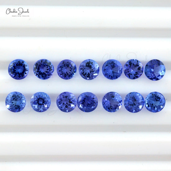 Genuine Round Brilliant Cut 6X6X3.80 MM Loose Tanzanite Stones