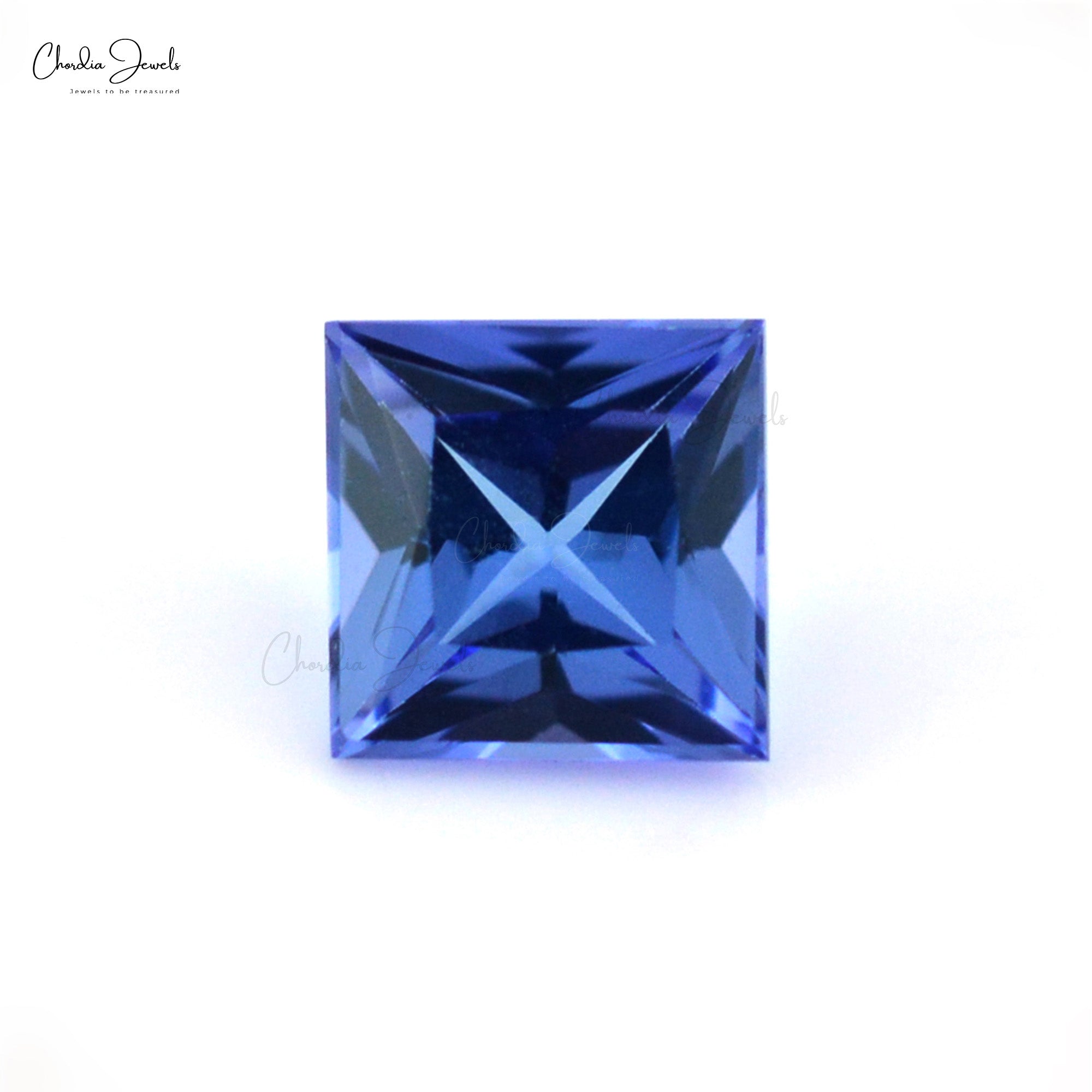 Authentic 3MM Square Cut Natural Tanzanite Stone For Making Jewellery