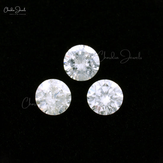 White Diamond I1-I2 / G-H Faceted Round Cut 2.70 MM Natural Gemstone, 1 Piece