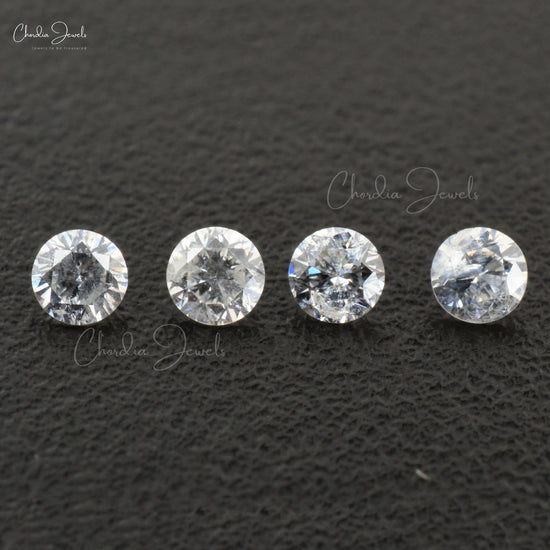 White Diamond I1-I2 / G-H Faceted Round Cut 1.2MM Natural Gemstone, 1 Piece