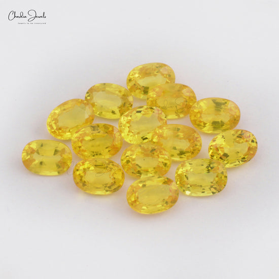 OVAL-CUT NATURAL YELLOW SAPPHIRE LOOSE GEMSTONES 4x3mm SIZE. Weight: 0.25 Carats, Stone Cut: Excellent, Precious Gemstones from Chordia Jewels 
