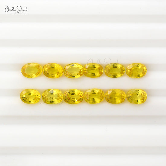 Genuine Yellow Sapphire Loose Gemstones 5x3mm Oval-Cut. Weight: 0.27 Carats, Stone Cut: Excellent, Precious Gemstones from Chordia Jewels