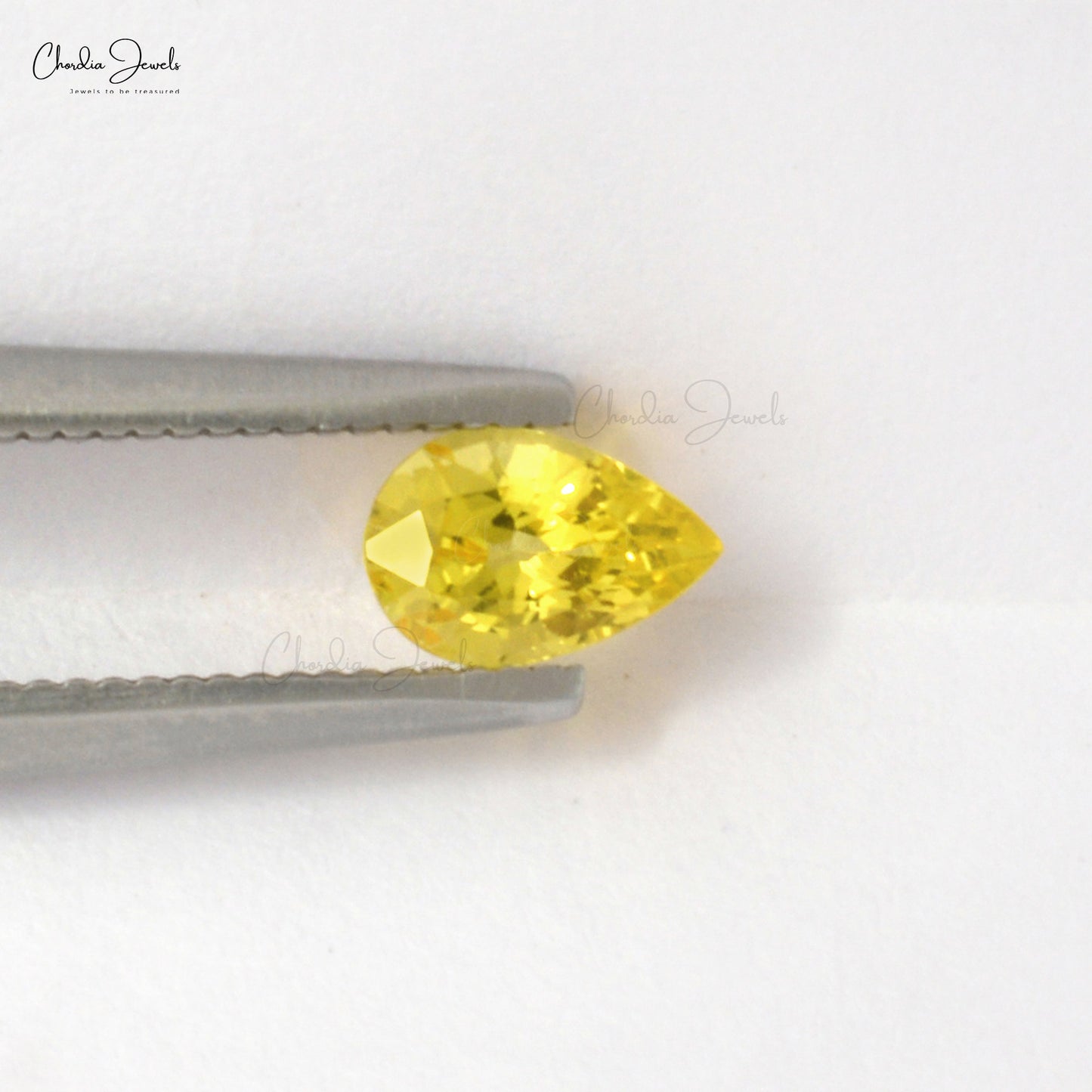NATURAL PEAR-CUT YELLOW SAPPHIRE 8x6mm  LOOSE GEMSTONES FOR JEWELRY MAKING. Weight: 1.70 Carats, Stone Cut: Excellent,  Precious Gemstones from Chordia Jewels