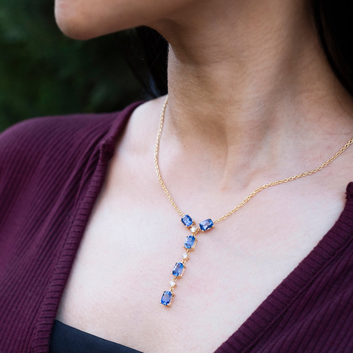 Genuine shop tanzanite necklace