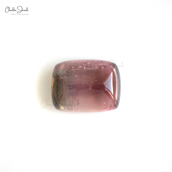 Natural 5.80 Carat Cushion Cabochon Bi Color Tourmaline Gemstone for Making Rings, 1 Piece