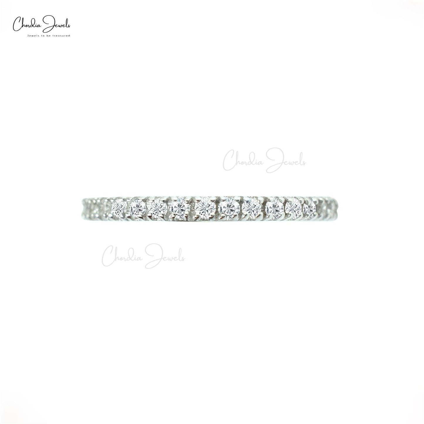 White Diamond Half Eternity Ring 
