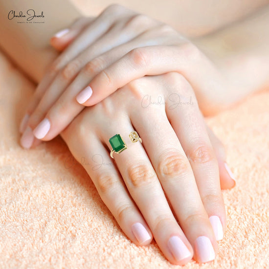 Natural Emerald Handmade Ring 14k Solid
