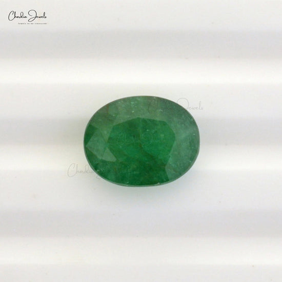 Natural 3.45 Carat Zambian Emerald Oval Faceted Precious Gemstone, 1 Piece
