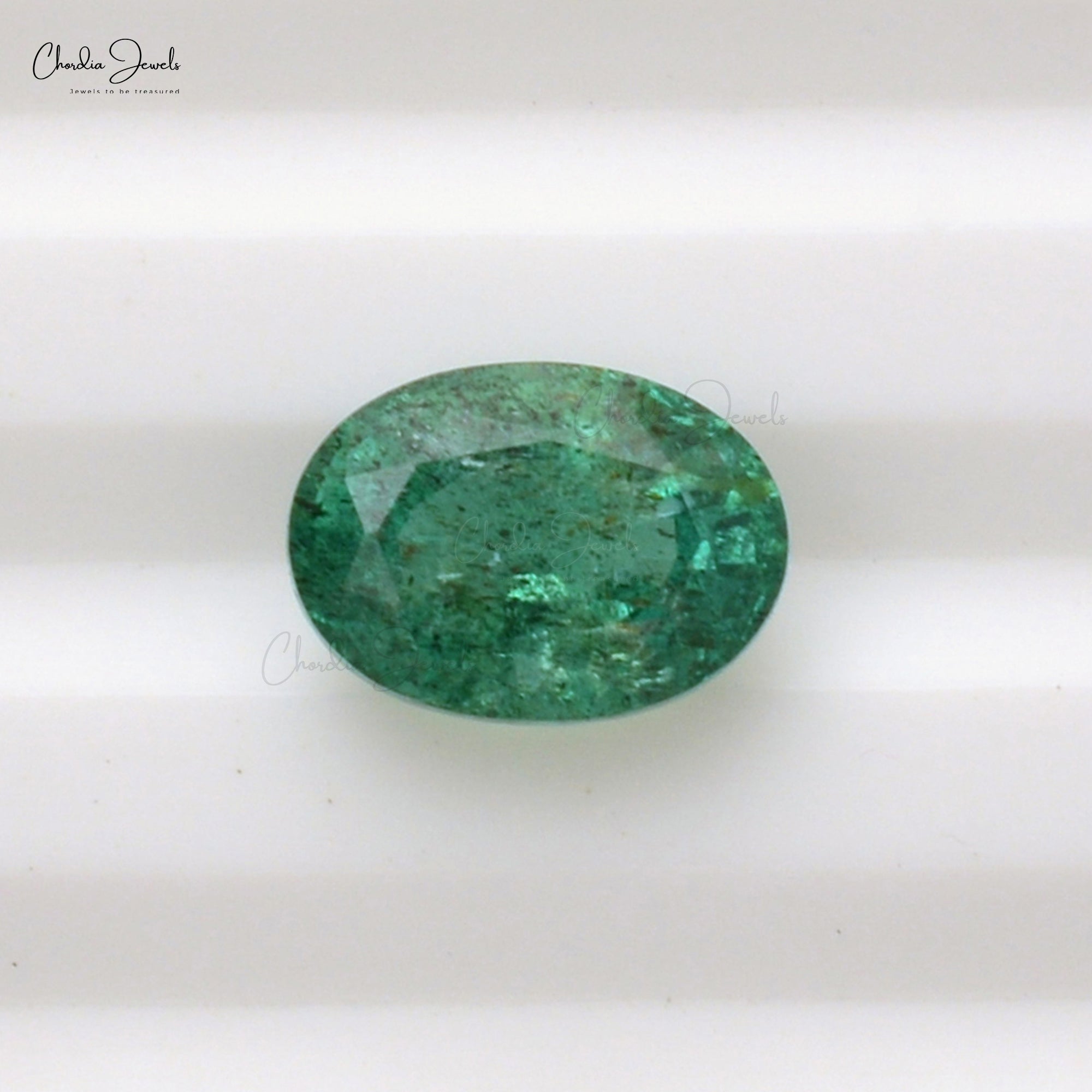 Oval Faceted Cut Zambian Emerald Loose Gemstone in 2.15 Carat