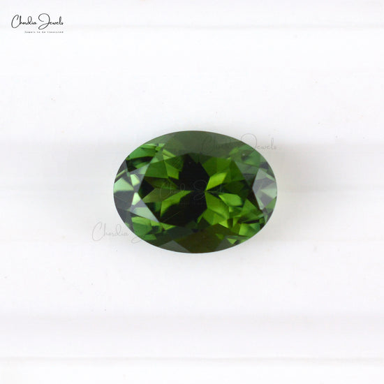 Green Tourmaline Oval Cut Faceted 1.40 Carat Semi Precious Gemstone for Jewelry, 1 Piece