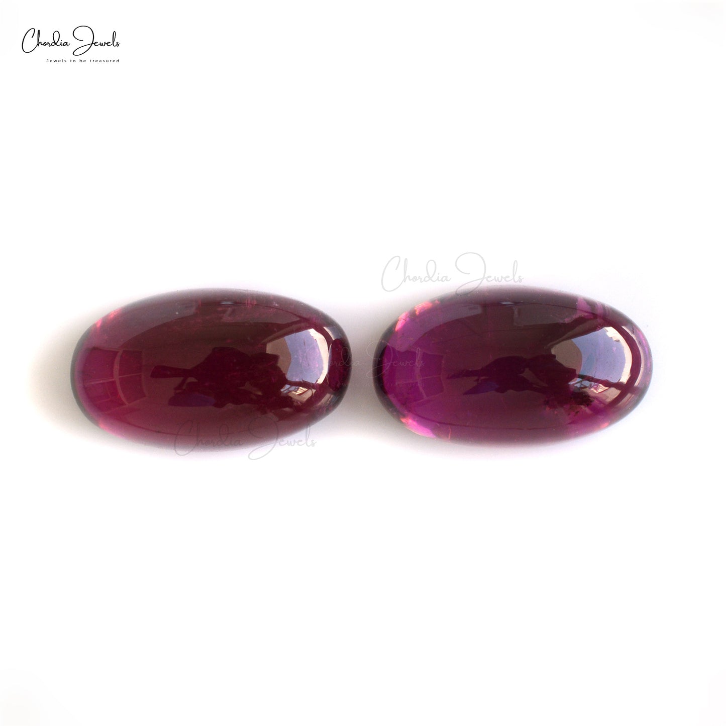 Load image into Gallery viewer, 12X7X5MM Oval Cabochon Rubellite Tourmaline Gemstone Wholesaler from India, 2 Piece
