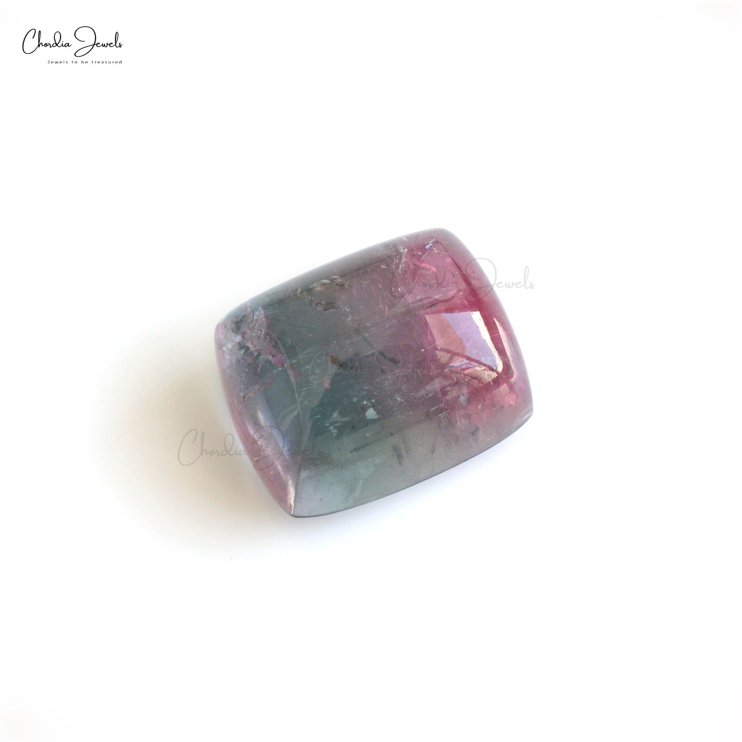 Watermelon Tourmaline Cushion Cabochon 10.5 Carat Gemstone Supplier, 1 Piece