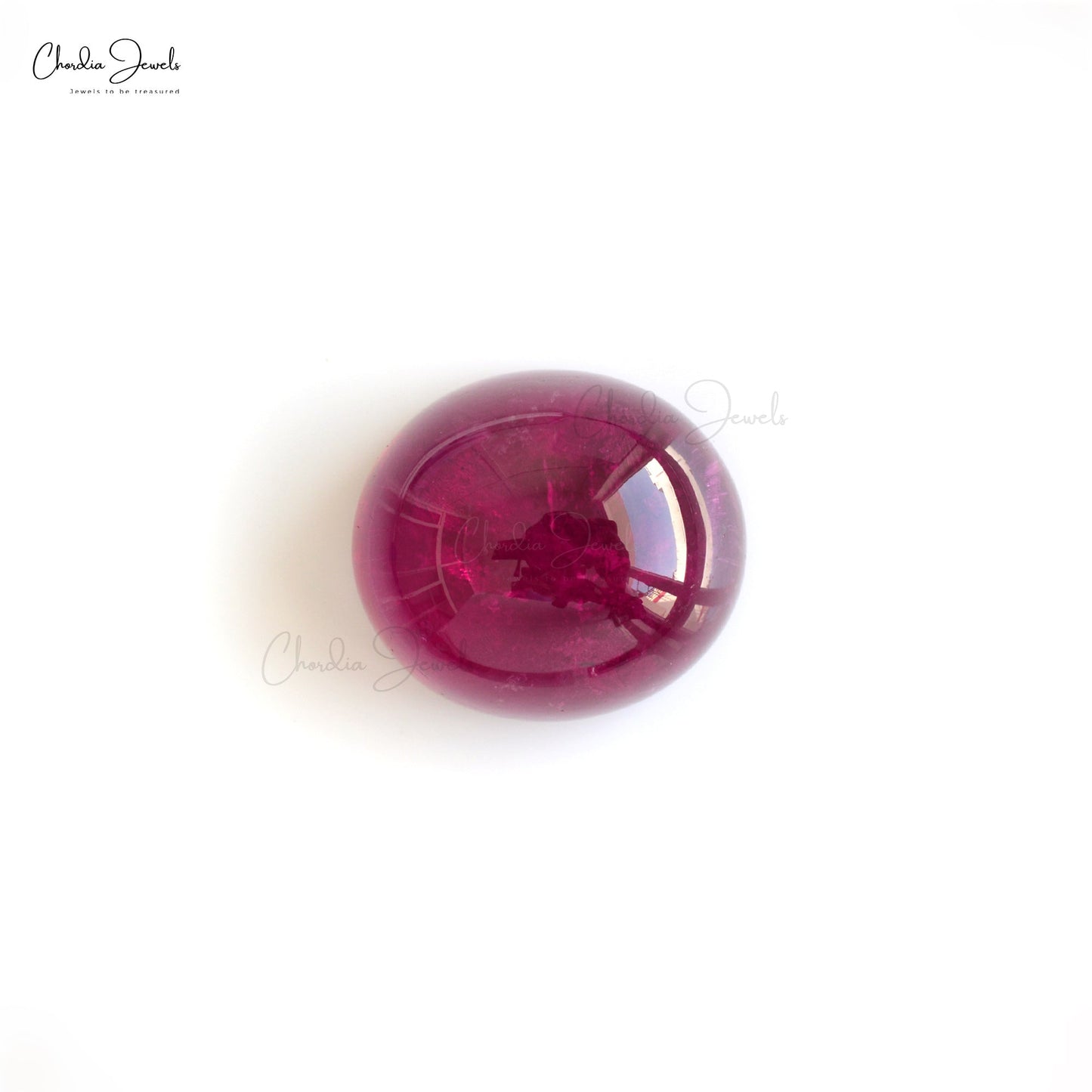 Oval Cabochon Rubellite Tourmaline 14.90 Carat Loose Gemstone for Making Necklace, 1 Piece
