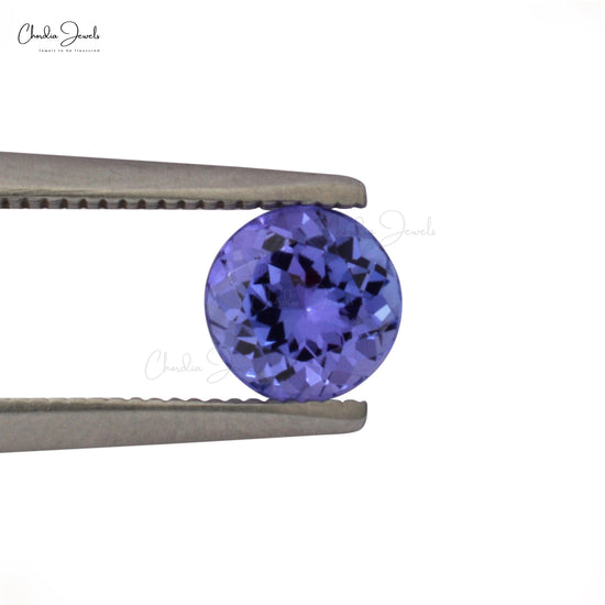 3.4 Carats Tanzanite Round Cut Faceted Semi Precious Gemstone, 2 Piece