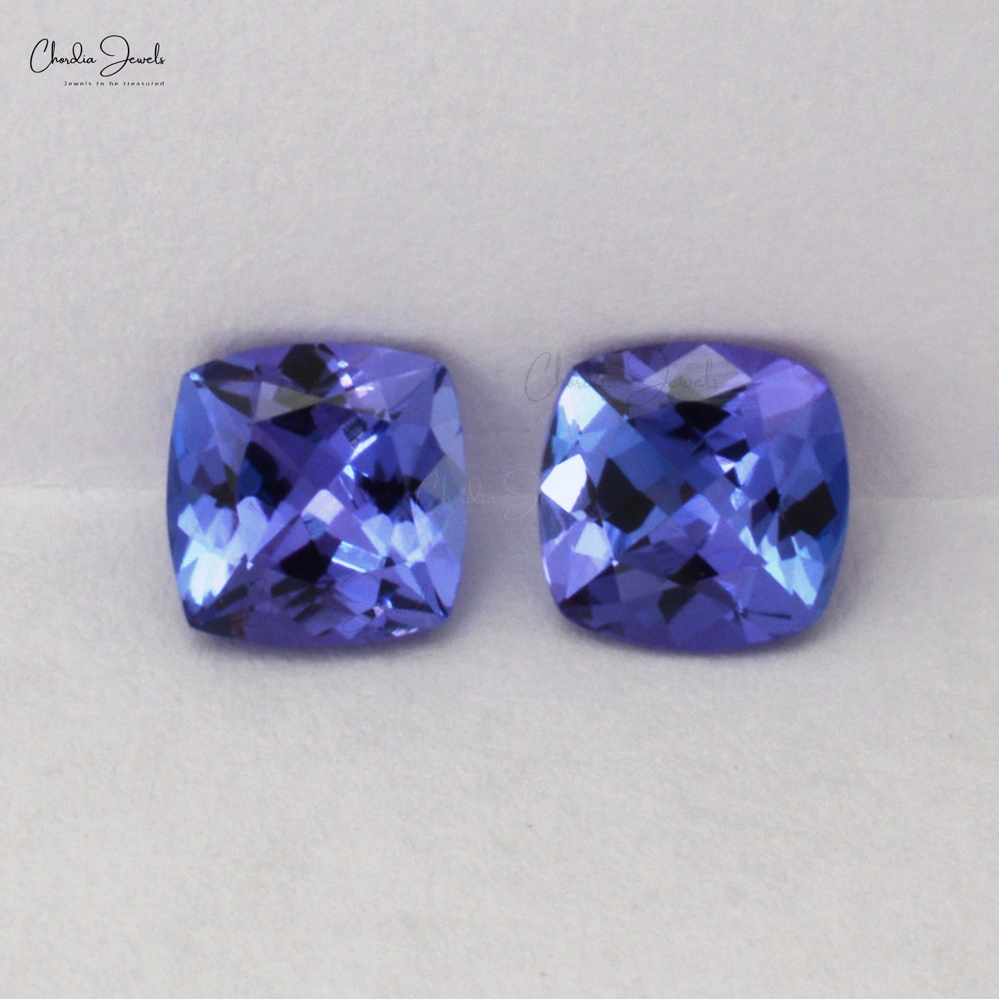 Natural Tanzanite Square Cushion Cut 6X6MM Loose Gemstone, 2 Piece