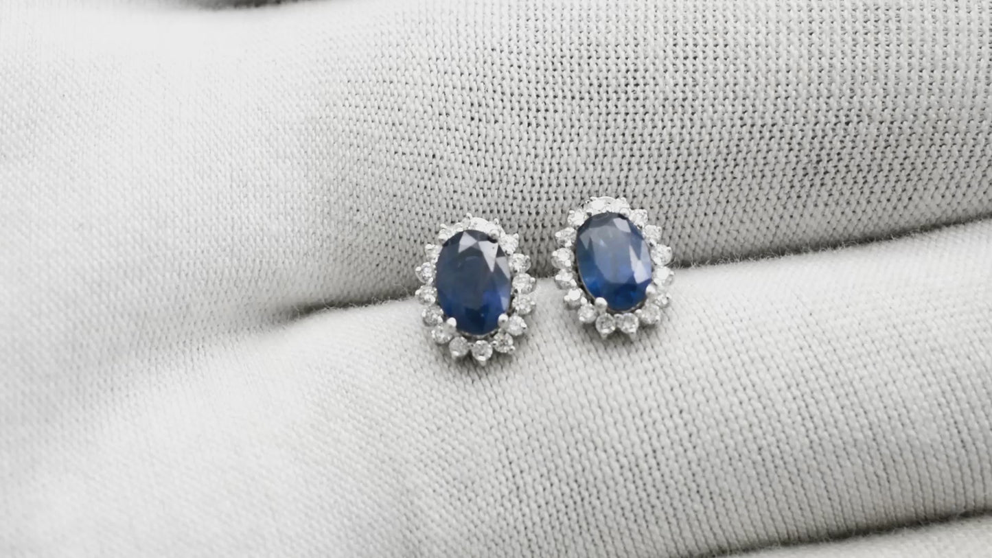 Amazon.com: Diamond Double Halo Earring | 1 Carat IGI Certified Oval Shape  Lab Grown Diamond | 14K in Rose Gold | Sasha Double Halo Lab Diamond  Earrings | Prong Setting | FG-VS1-VS2