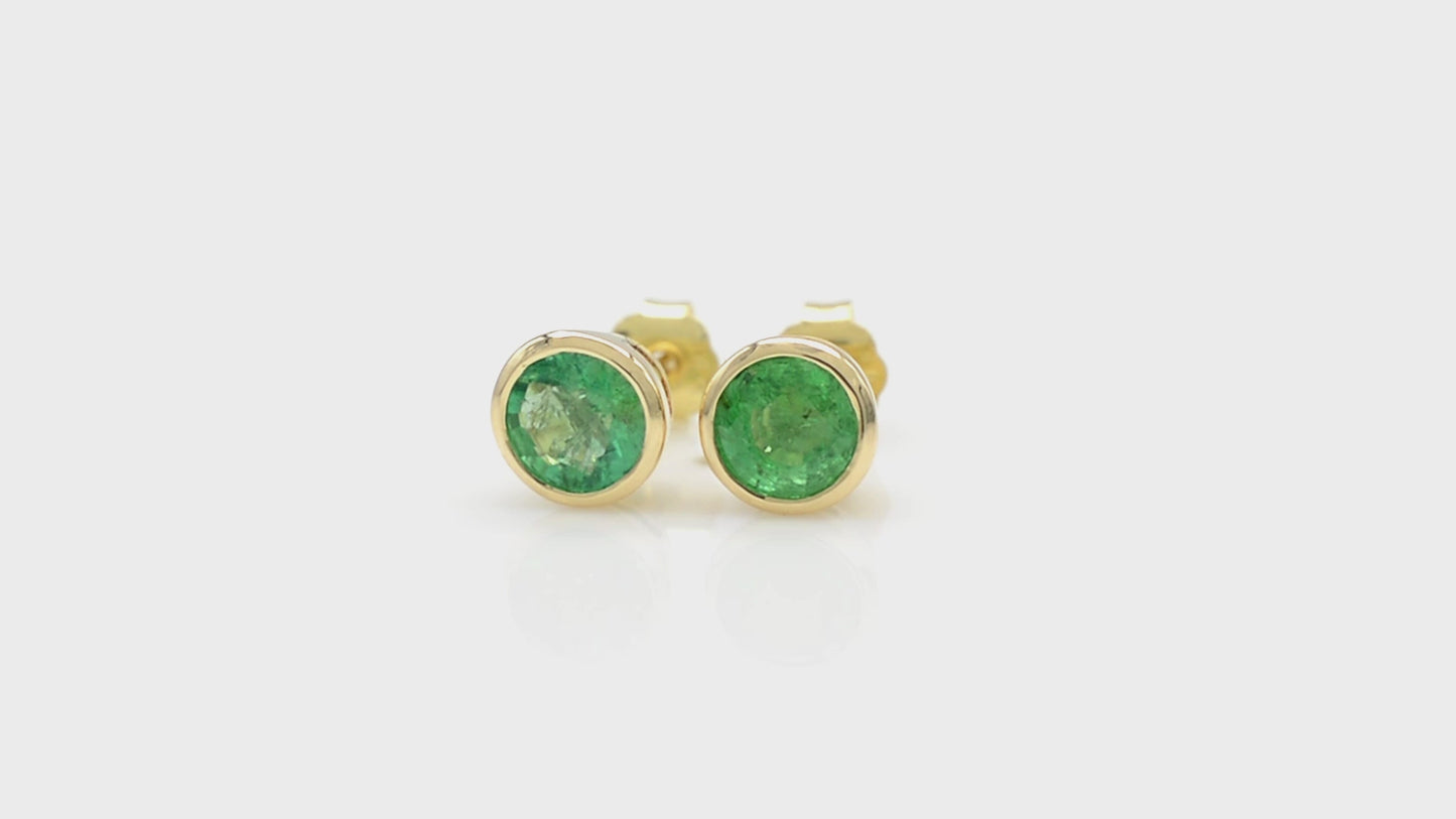 Load and play video in Gallery viewer, emerald stud earrings
